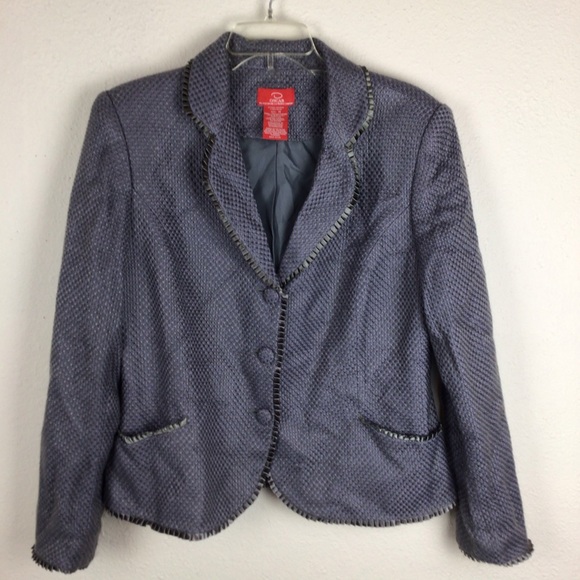 Oscar de la Renta Jackets & Blazers - Oscar Gray purple/grey blazer with trim in 14